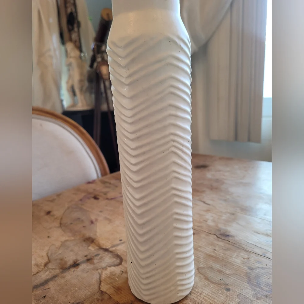 West Elm Ivory Textured Vase